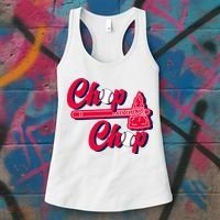 Chop Chop Atlanta Baseball Lover Fan Women's Tank Top thumb 3