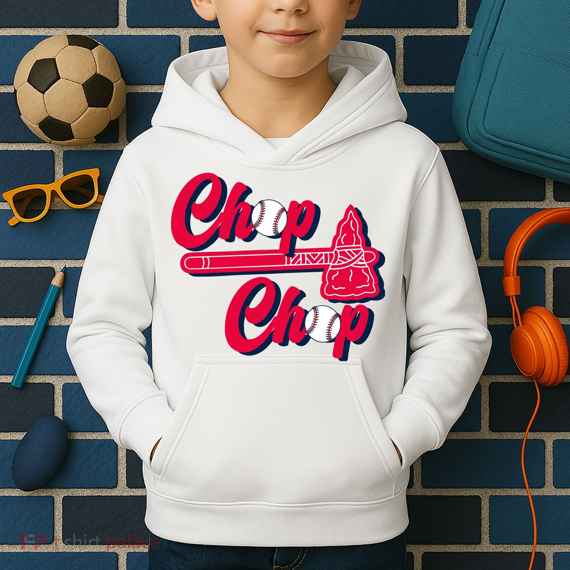 Chop Chop Atlanta Baseball Lover Fan Kids Hoodie