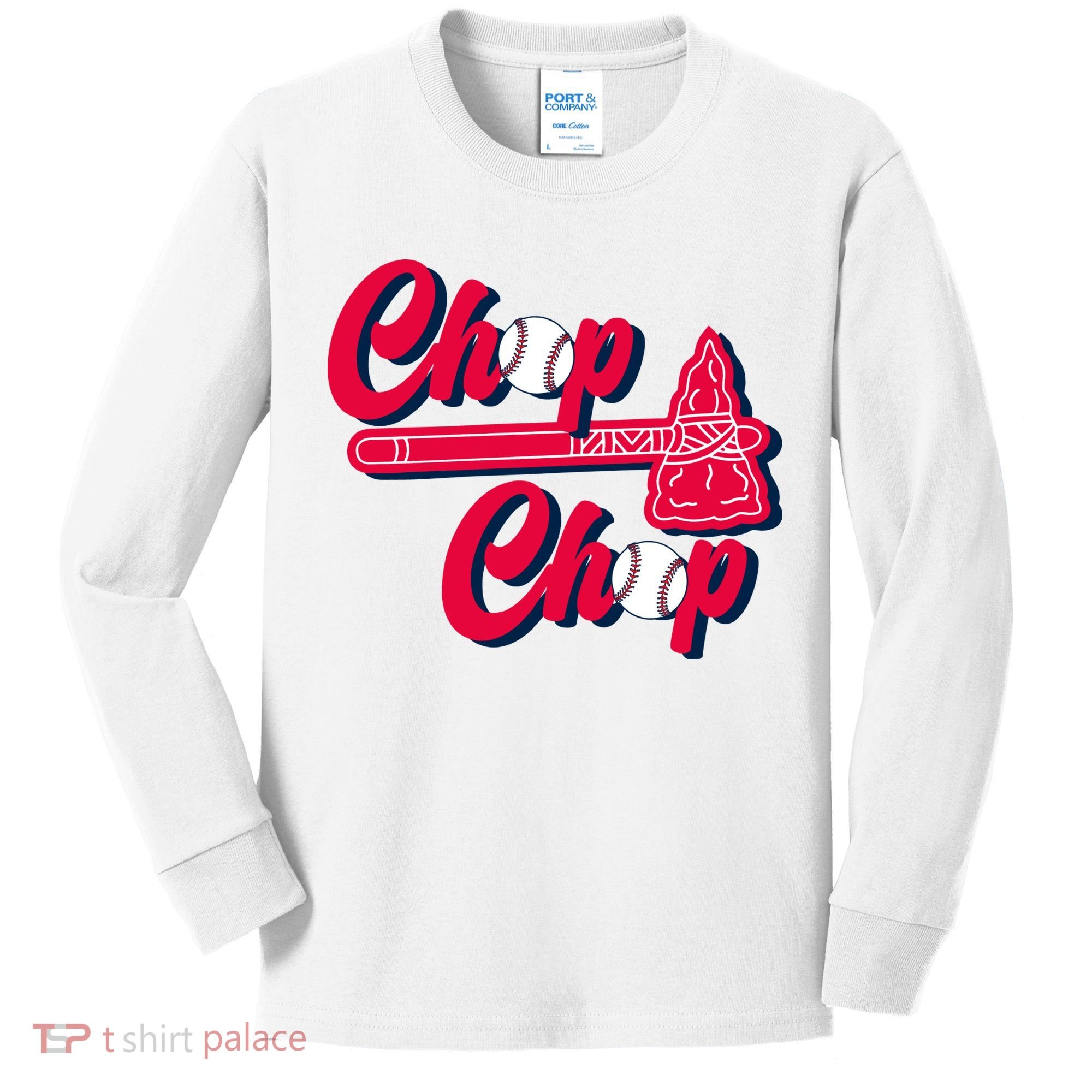 Chop Chop Atlanta Baseball Lover Fan Kids Long Sleeve Shirt