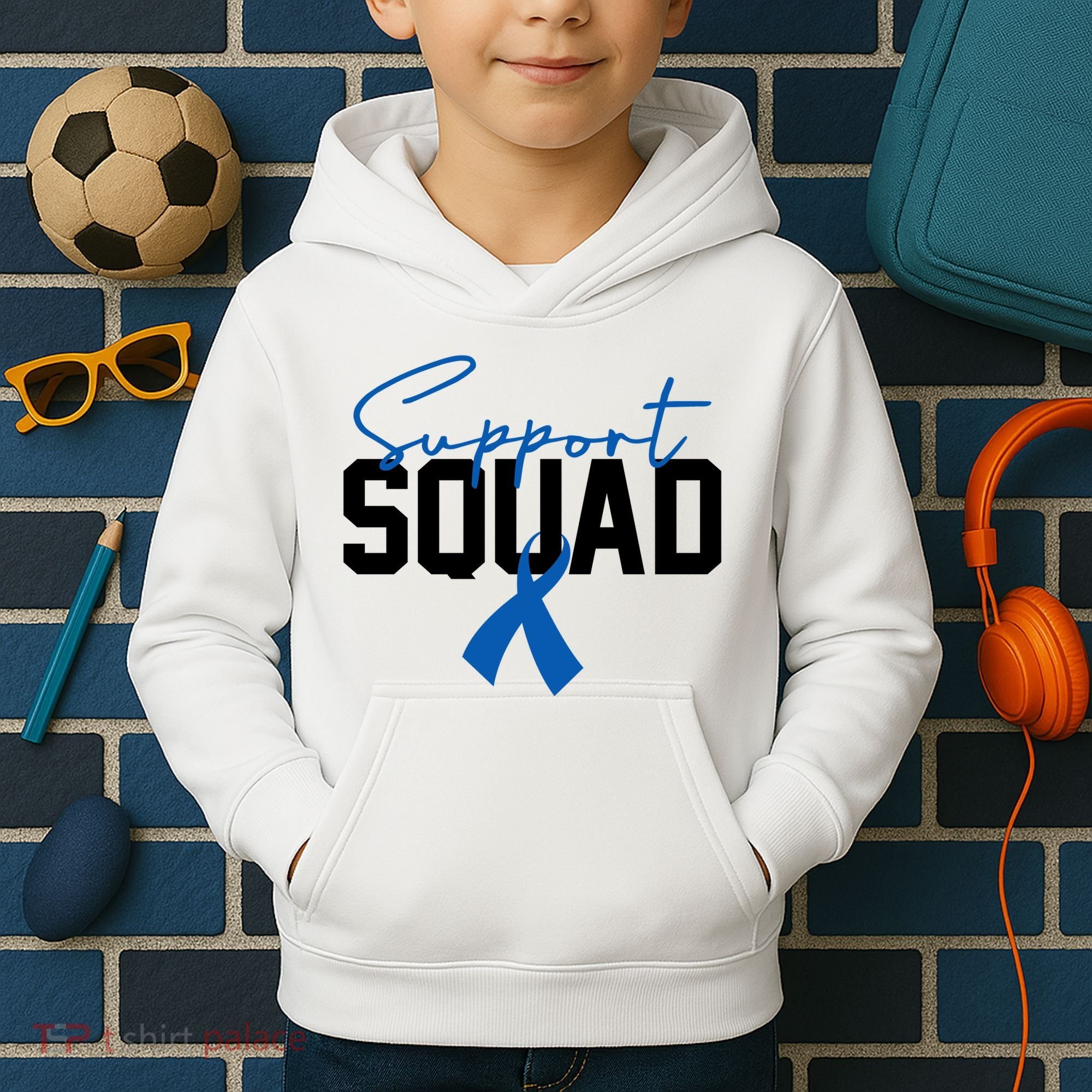 Colon Cancer Awareness Support Squad Kids Hoodie