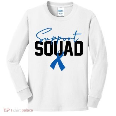 Colon Cancer Awareness Support Squad Kids Long Sleeve Shirt