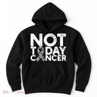 Carcinoid Cancer Awareness Not Today Cancer Zebra Ribbon Hoodie thumb 0