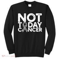 Carcinoid Cancer Awareness Not Today Cancer Zebra Ribbon Sweatshirt thumb 0