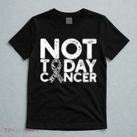 Carcinoid Cancer Awareness Not Today Cancer Zebra Ribbon T-Shirt thumb 5
