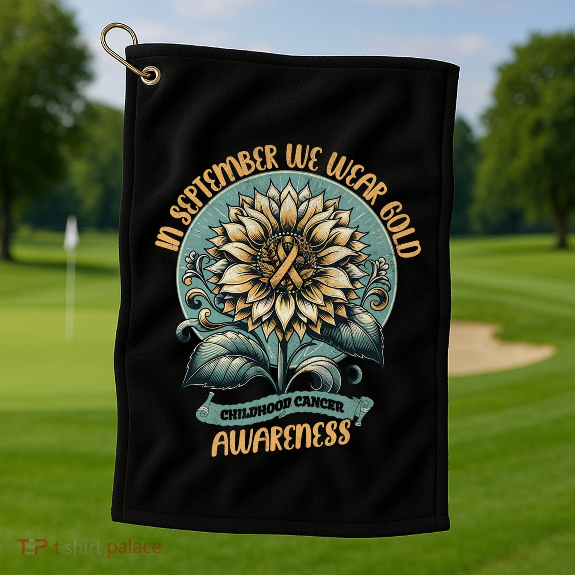 Childhood Cancer Awareness In September Gift Golf Towel