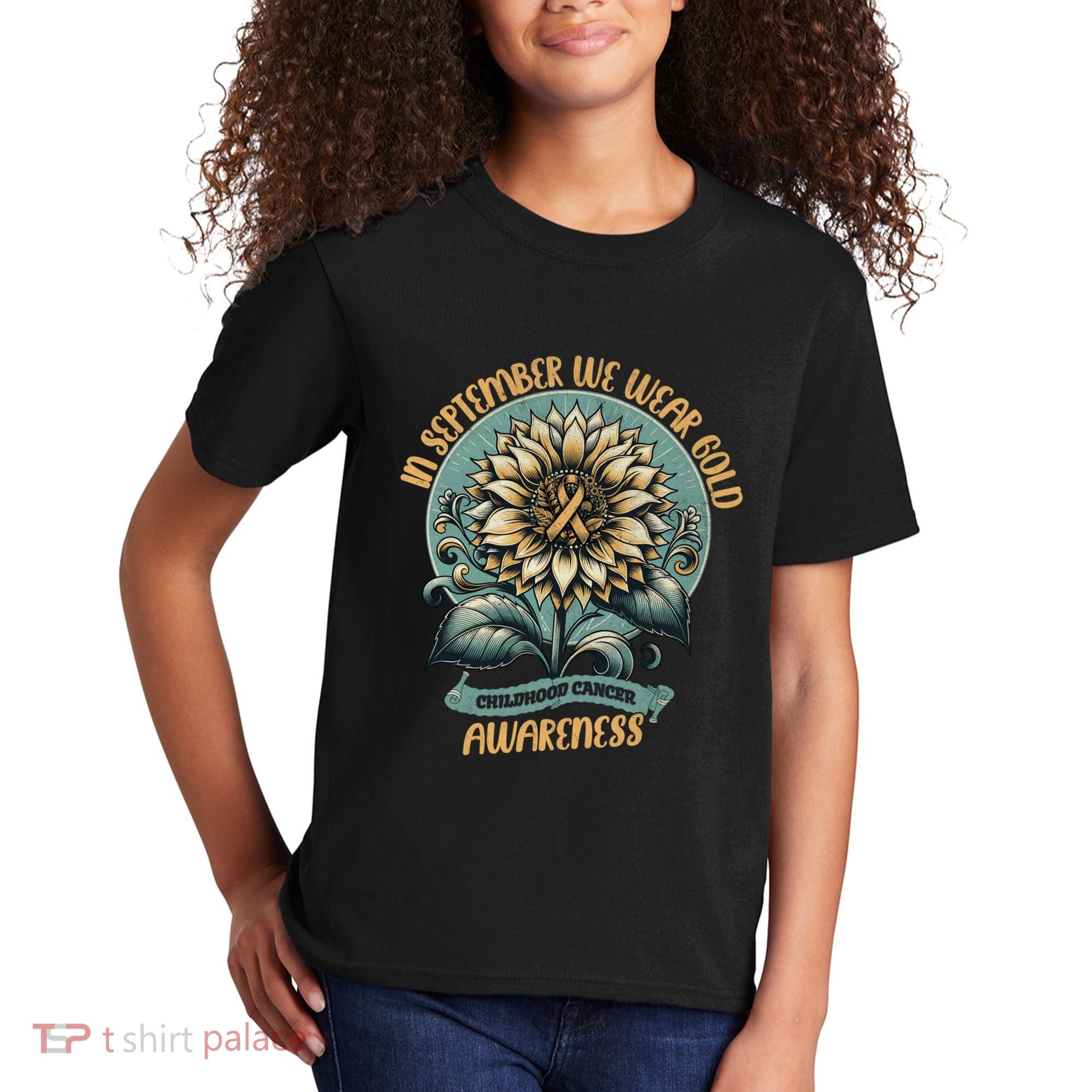Childhood Cancer Awareness In September Gift Kids T-Shirt