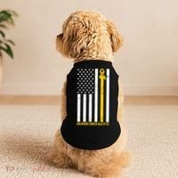 Childhood Cancer American Flag Yellow Thin Line Doggie Tank thumb 2