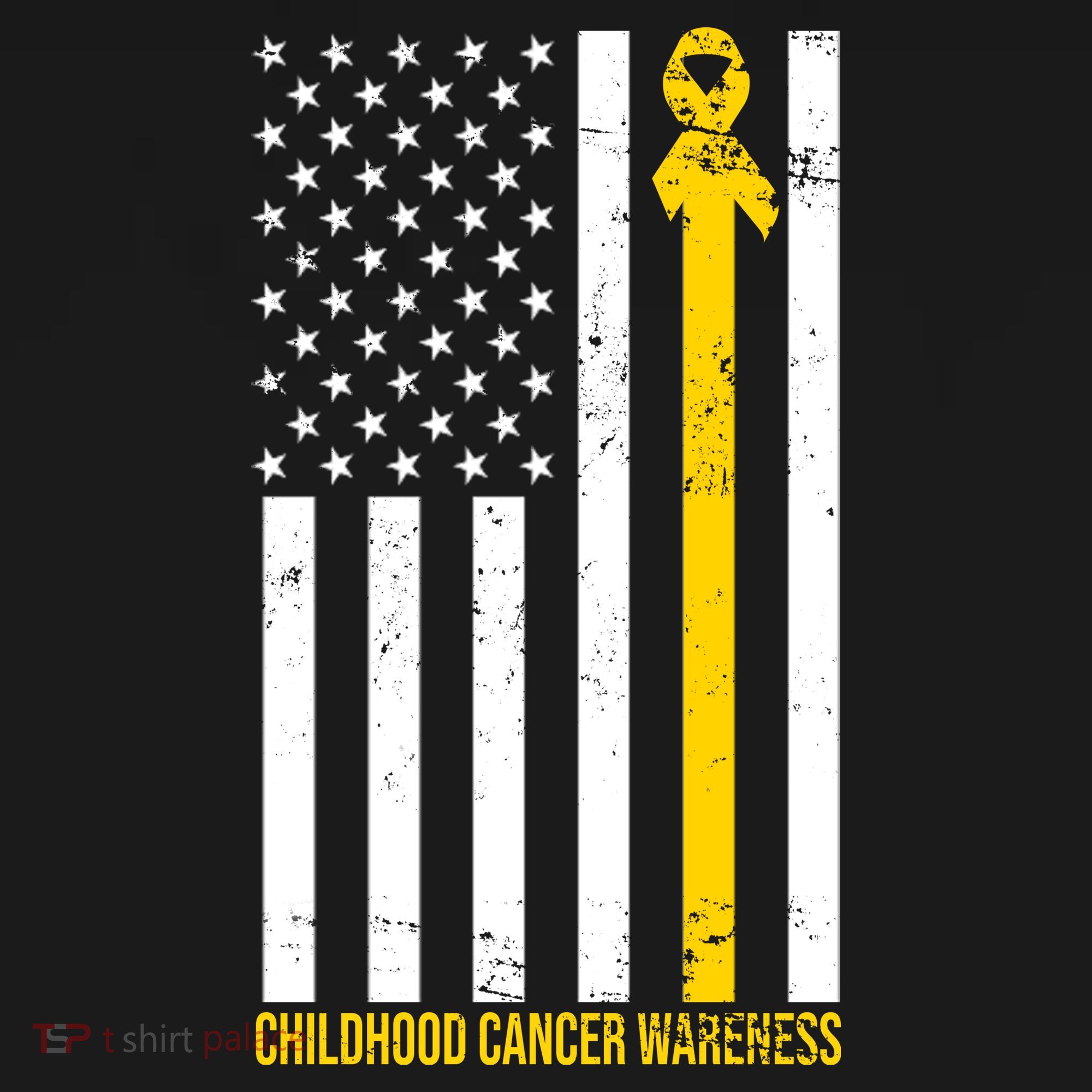 Childhood Cancer American Flag Yellow Thin Line Apron