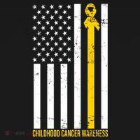 Childhood Cancer American Flag Yellow Thin Line Mousepad thumb 1