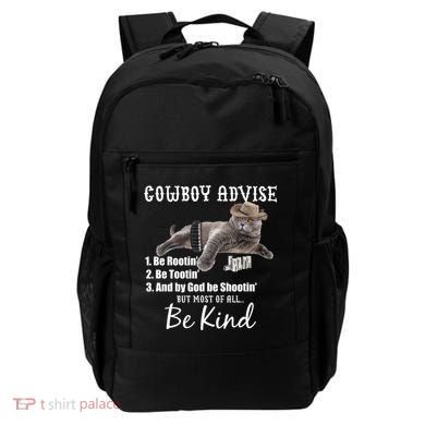 Cowboy Cat Adivse Be Rootin' Be Tootin' Be Shootin Be Kind Meme Backpack