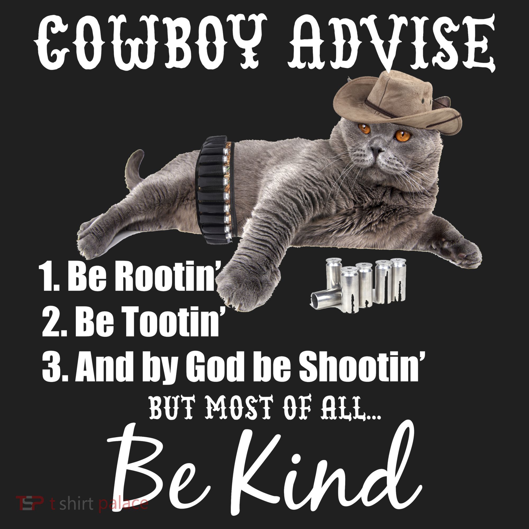 Cowboy Cat Adivse Be Rootin' Be Tootin' Be Shootin Be Kind Meme Hat