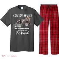 Cowboy Cat Adivse Be Rootin' Be Tootin' Be Shootin Be Kind Meme Pajama Set thumb 0
