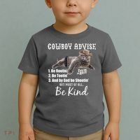 Cowboy Cat Adivse Be Rootin' Be Tootin' Be Shootin Be Kind Meme Toddler T-Shirt thumb 2