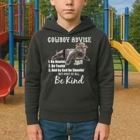 Cowboy Cat Adivse Be Rootin' Be Tootin' Be Shootin Be Kind Meme Kids Hoodie thumb 2