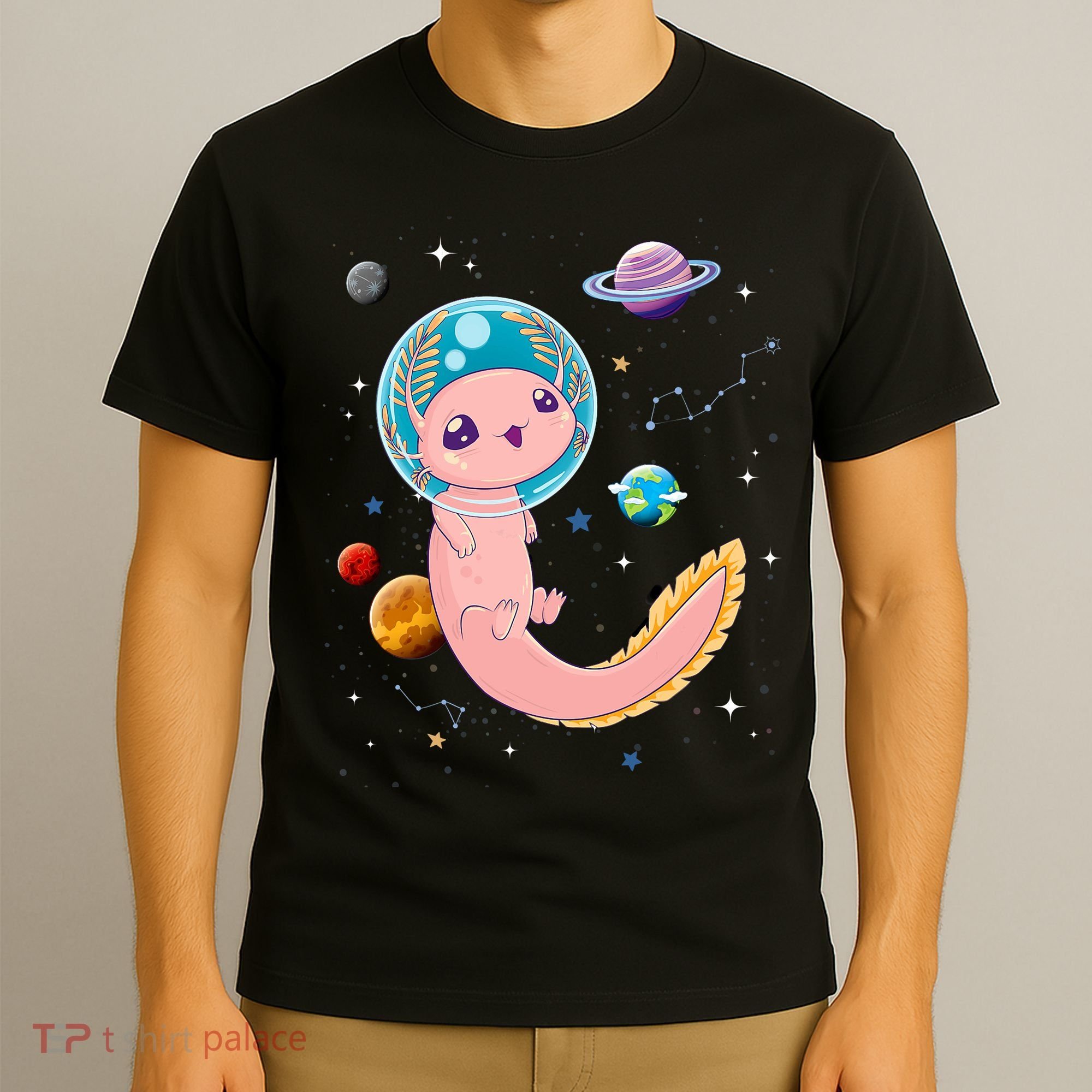 Cute Creepy Anime Pastel Goth Clothes Space Axolotl Kawaii T-Shirt