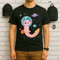 Cute Creepy Anime Pastel Goth Clothes Space Axolotl Kawaii T-Shirt thumb 6
