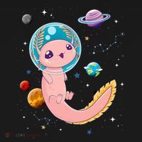 Cute Creepy Anime Pastel Goth Clothes Space Axolotl Kawaii Women's Hoodie thumb 2