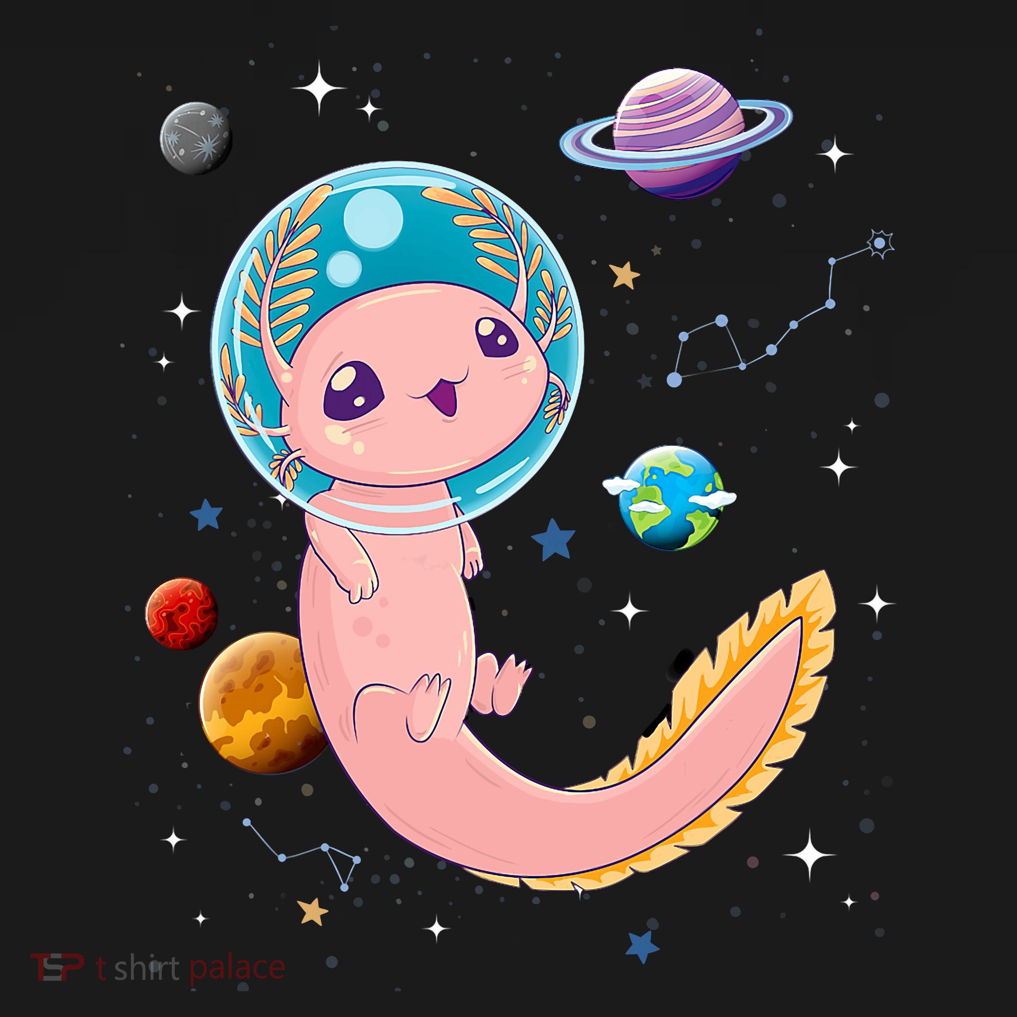 Cute Creepy Anime Pastel Goth Clothes Space Axolotl Kawaii Women's Hoodie