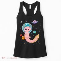 Cute Creepy Anime Pastel Goth Clothes Space Axolotl Kawaii Women's Tank Top thumb 0