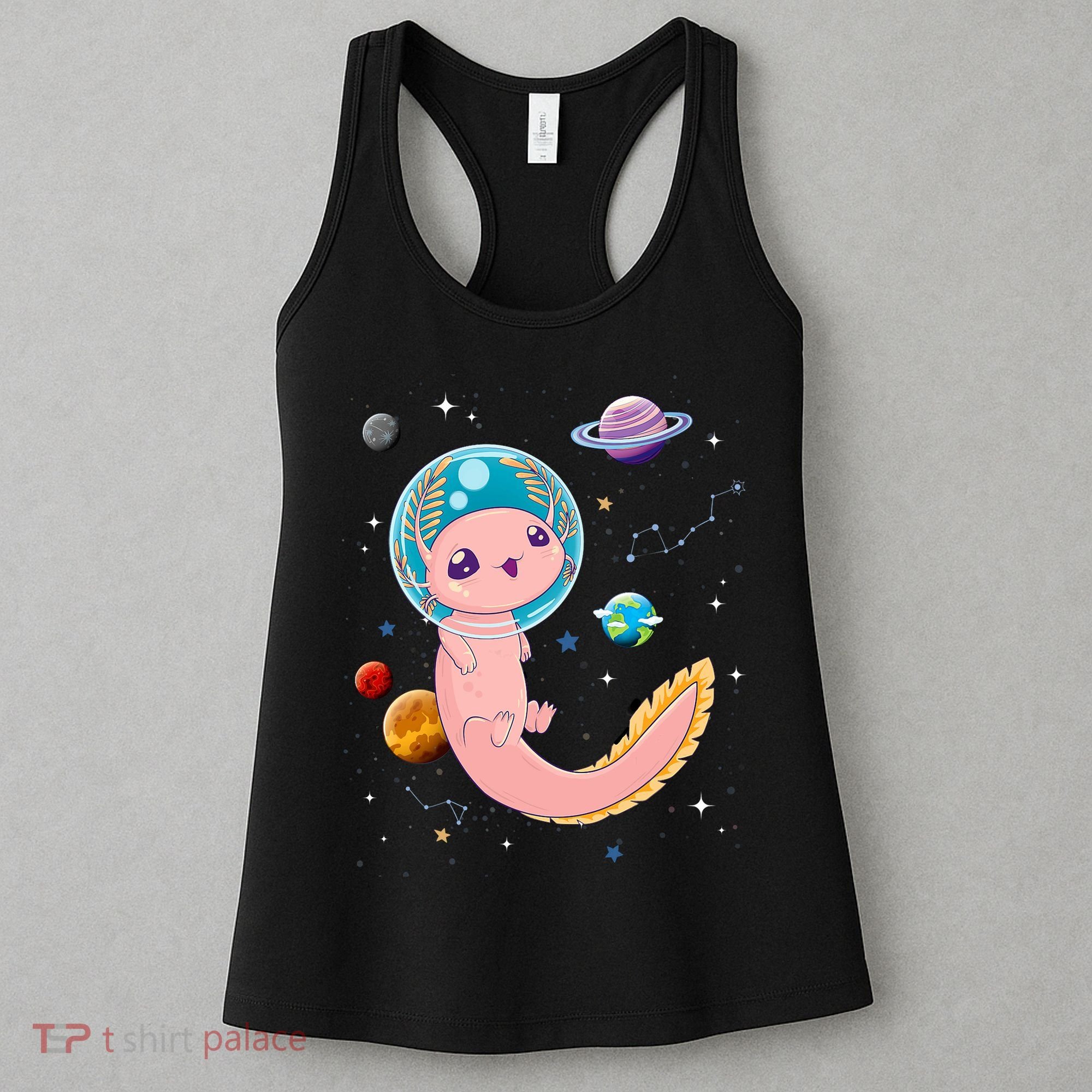 Cute Creepy Anime Pastel Goth Clothes Space Axolotl Kawaii Women's Tank Top
