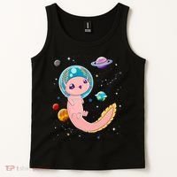 Cute Creepy Anime Pastel Goth Clothes Space Axolotl Kawaii Tank Top thumb 2
