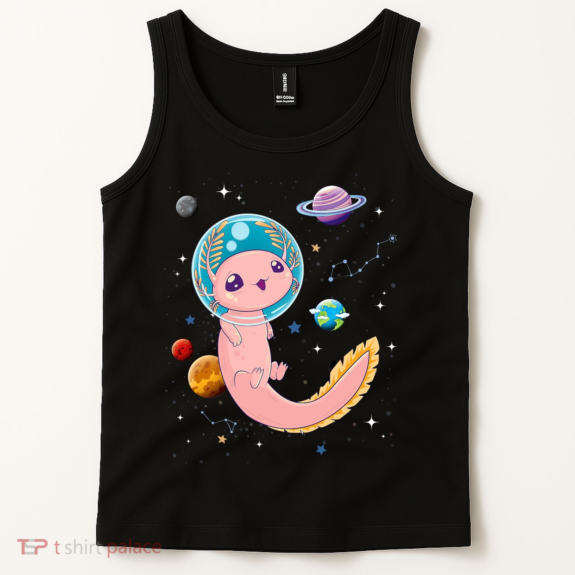 Cute Creepy Anime Pastel Goth Clothes Space Axolotl Kawaii Tank Top