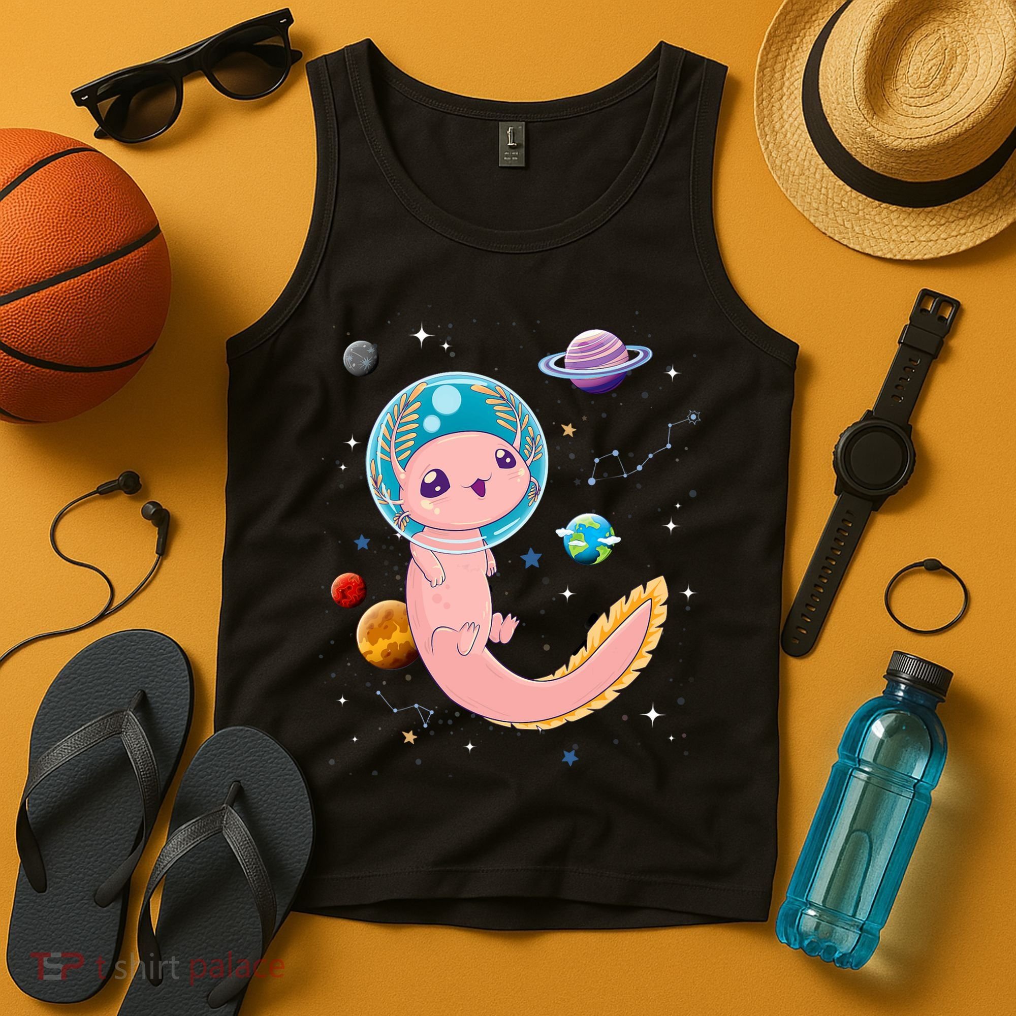 Cute Creepy Anime Pastel Goth Clothes Space Axolotl Kawaii Tank Top