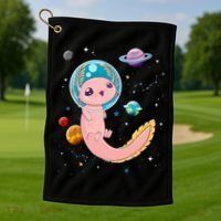 Cute Creepy Anime Pastel Goth Clothes Space Axolotl Kawaii Golf Towel thumb 1