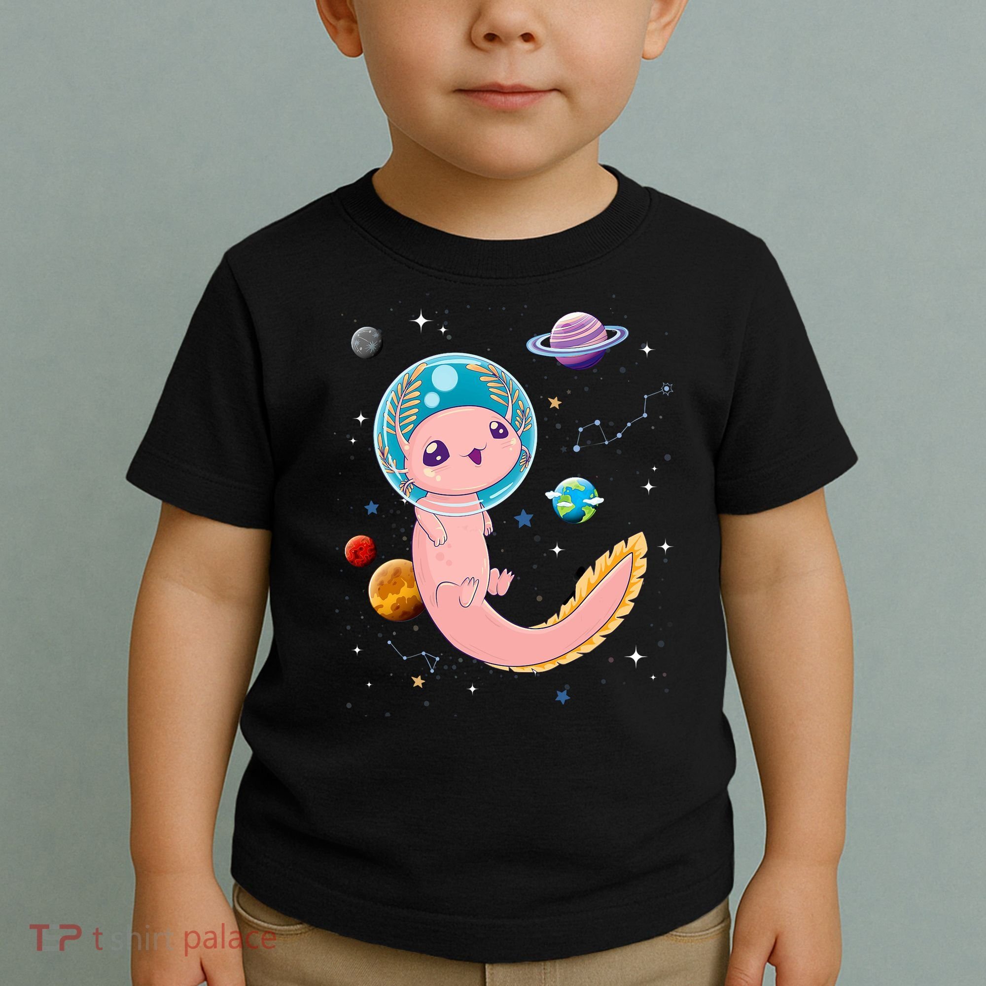 Cute Creepy Anime Pastel Goth Clothes Space Axolotl Kawaii Toddler T-Shirt