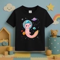 Cute Creepy Anime Pastel Goth Clothes Space Axolotl Kawaii Toddler T-Shirt thumb 3