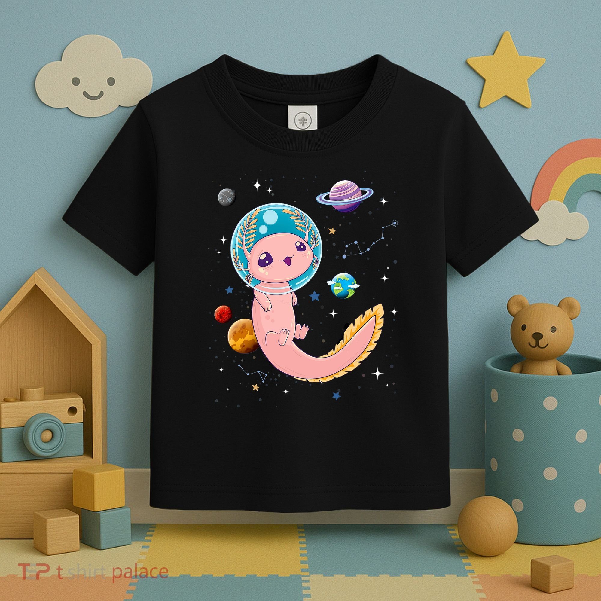 Cute Creepy Anime Pastel Goth Clothes Space Axolotl Kawaii Toddler T-Shirt