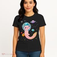 Cute Creepy Anime Pastel Goth Clothes Space Axolotl Kawaii Women's T-Shirt thumb 4
