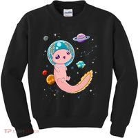 Cute Creepy Anime Pastel Goth Clothes Space Axolotl Kawaii Kids Sweatshirt thumb 0