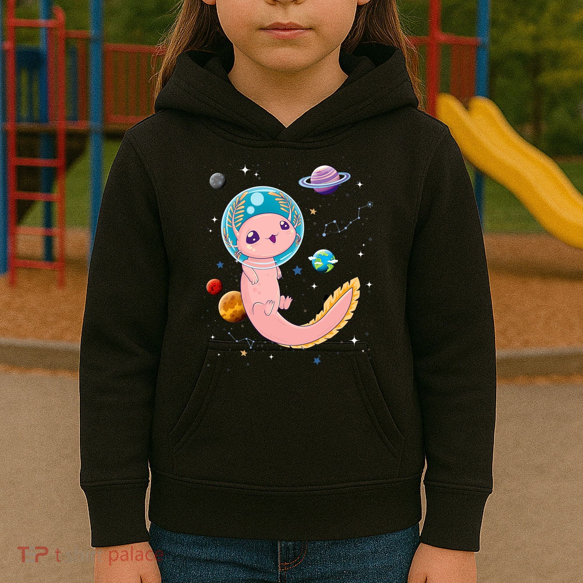 Cute Creepy Anime Pastel Goth Clothes Space Axolotl Kawaii Kids Hoodie