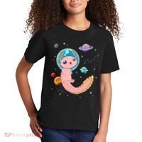 Cute Creepy Anime Pastel Goth Clothes Space Axolotl Kawaii Kids T-Shirt thumb 2
