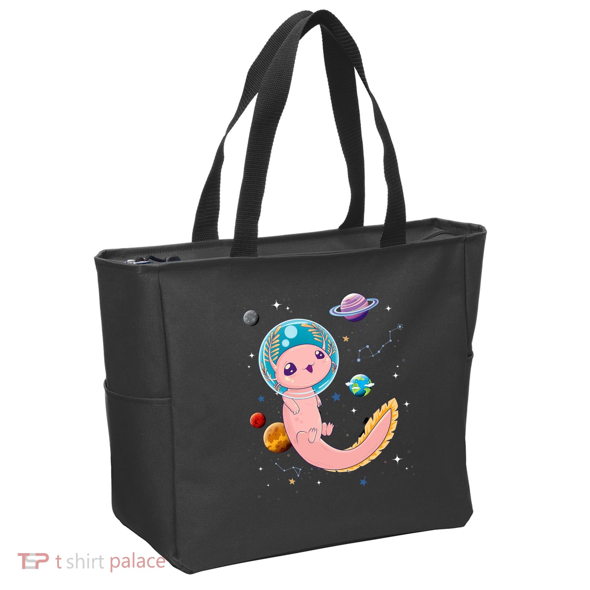 Cute Creepy Anime Pastel Goth Clothes Space Axolotl Kawaii Tote Bag