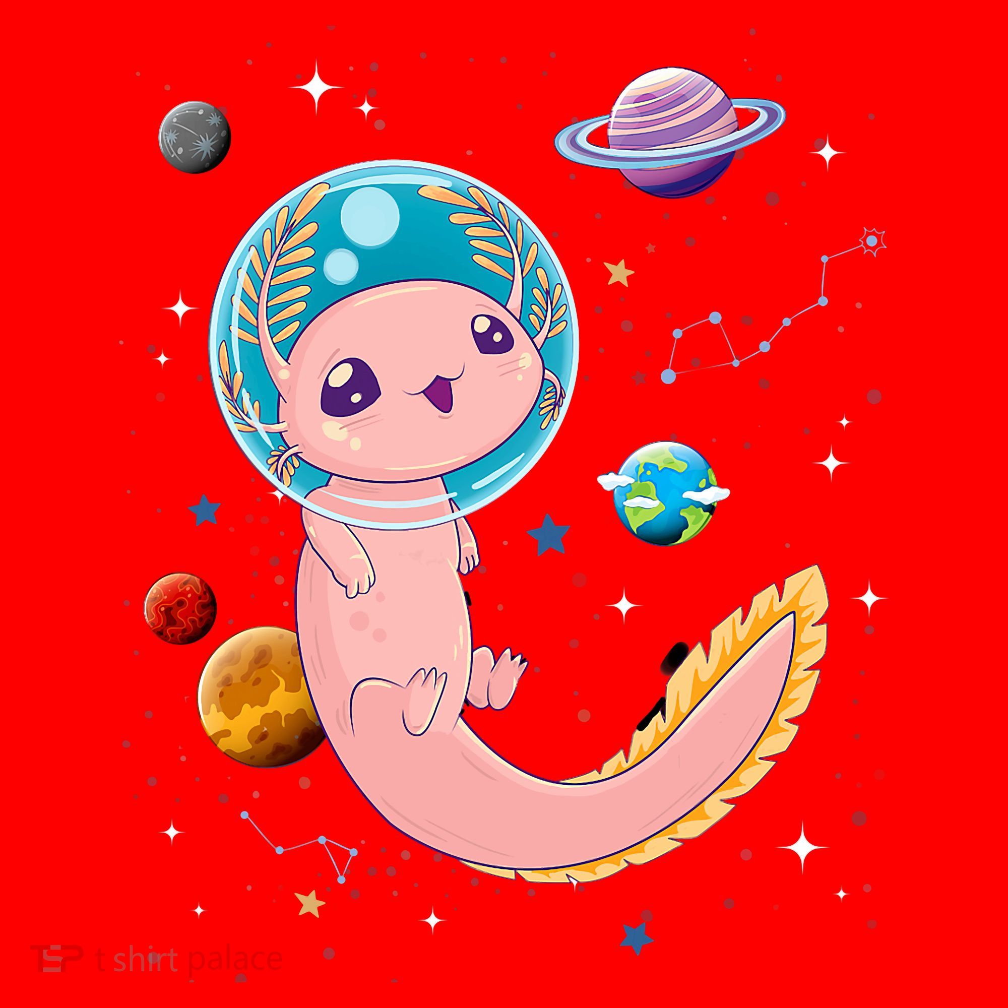 Cute Creepy Anime Pastel Goth Clothes Space Axolotl Kawaii Santa Hat