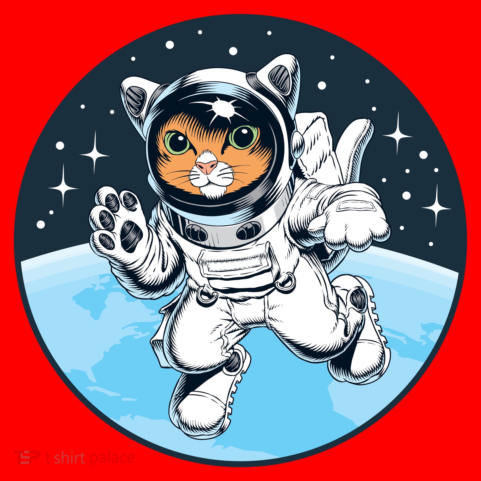 Cute Cat Astronaut Santa Hat