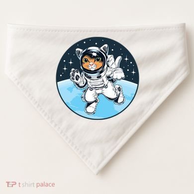 Cute Cat Astronaut USA-Made Doggie Bandana