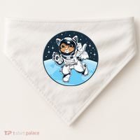 Cute Cat Astronaut USA-Made Doggie Bandana thumb 0
