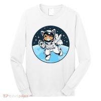 Cute Cat Astronaut Long Sleeve Shirt thumb 0