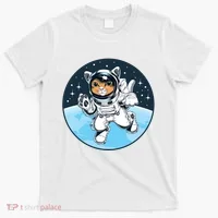 Cute Cat Astronaut T-Shirt thumb 0