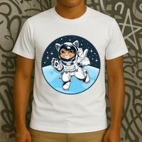 Cute Cat Astronaut T-Shirt thumb 3