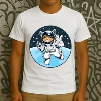 Cute Cat Astronaut T-Shirt thumb 3