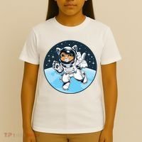 Cute Cat Astronaut T-Shirt thumb 4