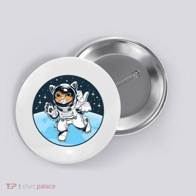 Cute Cat Astronaut Button