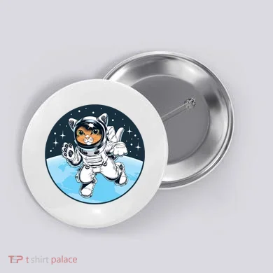 Cute Cat Astronaut Button