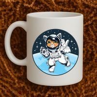 Cute Cat Astronaut Coffee Mug thumb 2