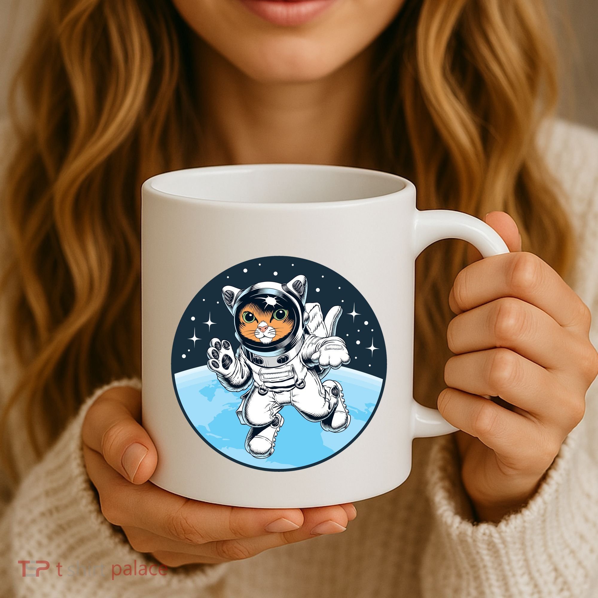 Cute Cat Astronaut Coffee Mug