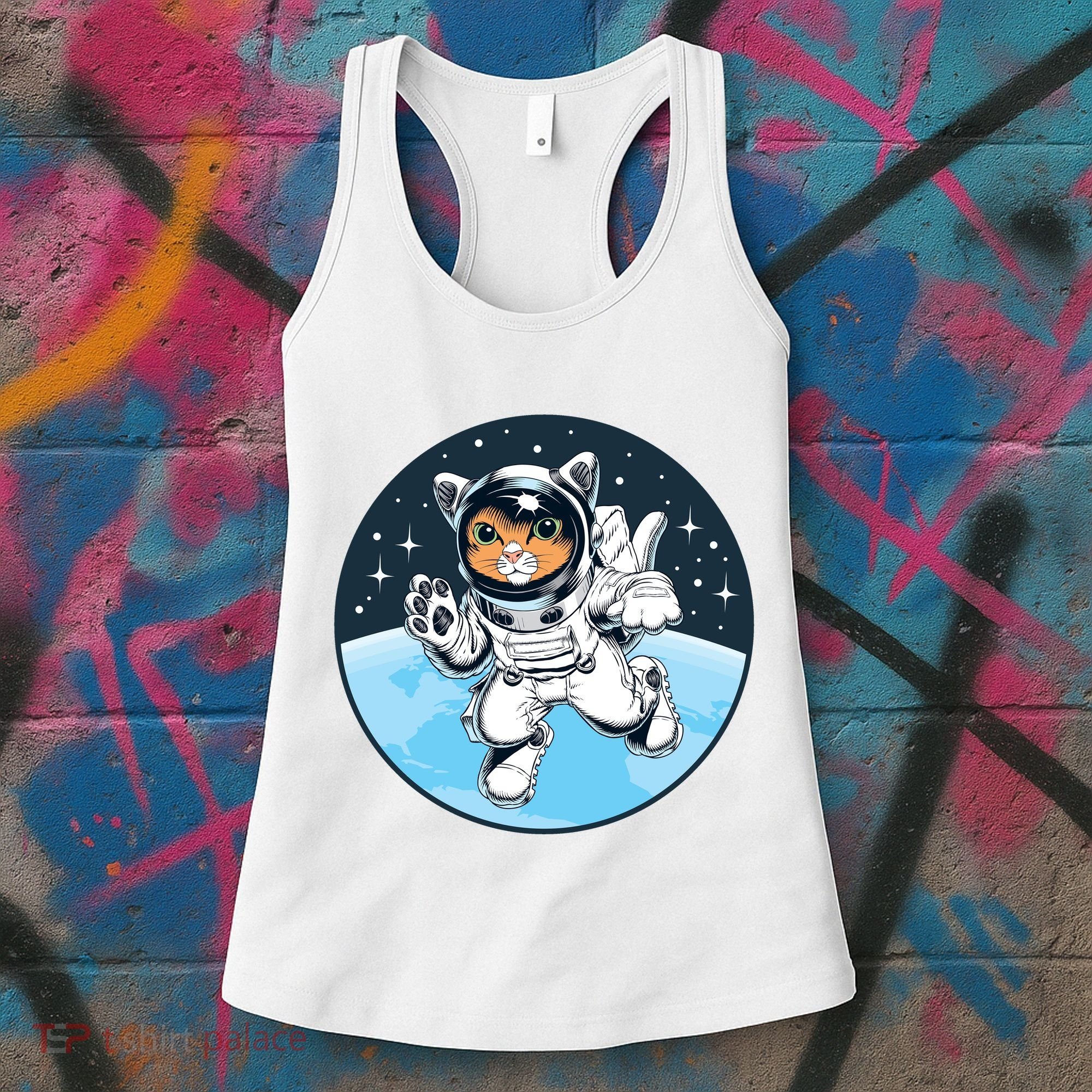 Cute Cat Astronaut Women's Tank Top